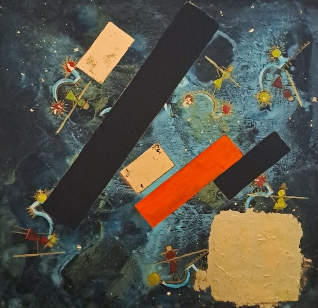 Nurseries de Soleils.
Une lumière, un coin de toile, sous le regard d'une diagonale sombre qui les traverse tous, … une étape qui reste à franchir.
Naissants, minuscules, logés dans leurs éclats, la diagonale insistante sur une route à prendre bientôt, inéluctablement.
L'adulte s'arrêtera devant, l'enfant, lui, ne sait pas encore que c'est interdit.
Rendez-moi mes rêves volés !